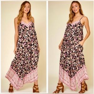 Sleeveless Border Print Floral Romper